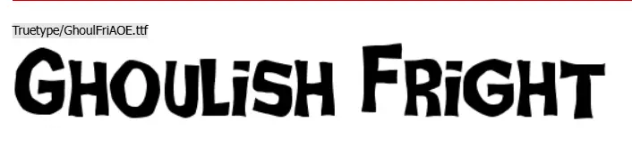 Ghoulish Fright freaky font