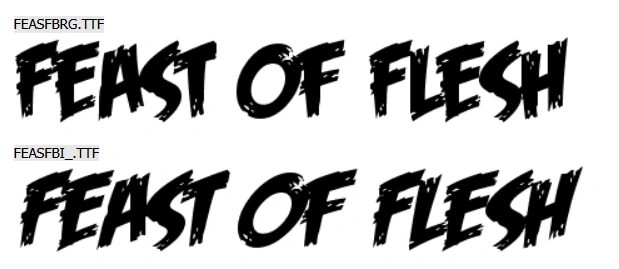 Feast of Flesh BB freaky font