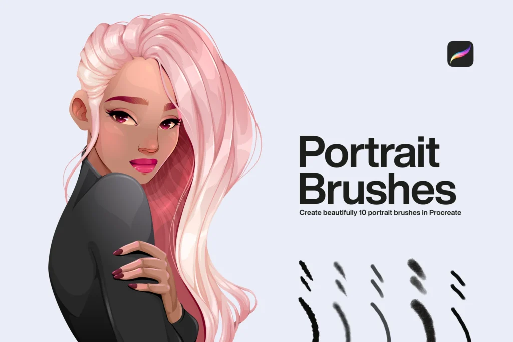10 Portrait Brushes Procreate