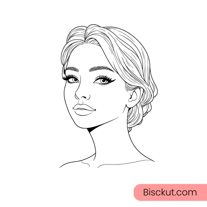 Modern woman line art vector for elegant branding, posters, and digital design projects.