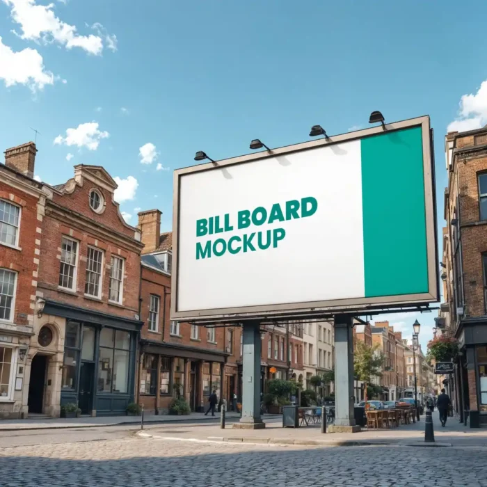Realistic Billboard City Mockup showcasing urban advertising design