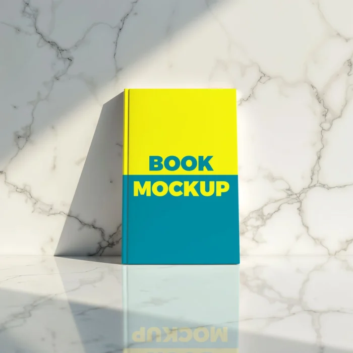 Realistic book cover mockup showcasing detailed spine and cover design