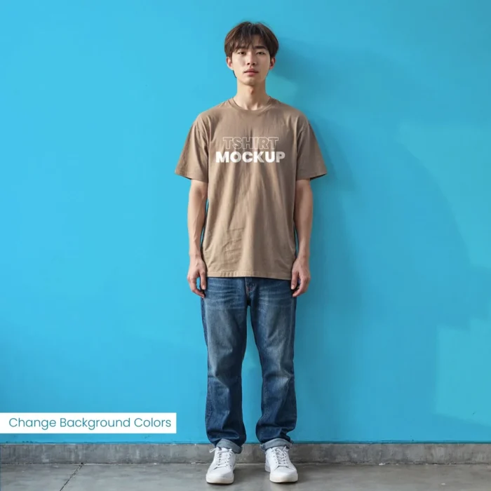 Free Brown T-shirt Mockup Download