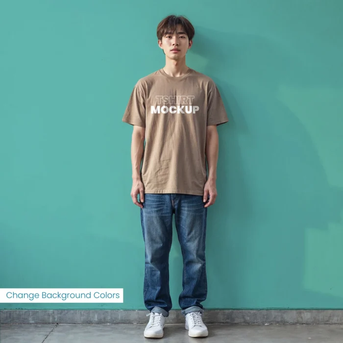 Free Brown T-shirt Mockup Download