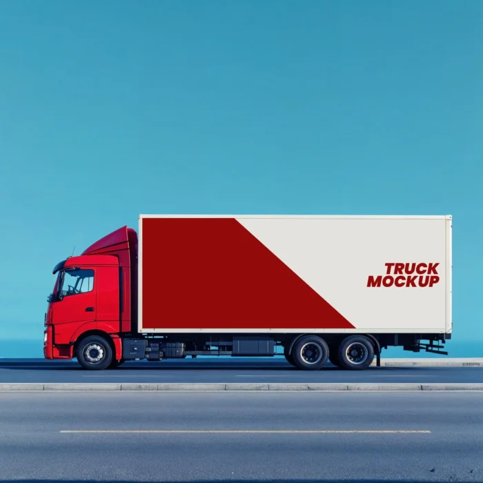 Realistic truck mockup showcasing vehicle branding and design.