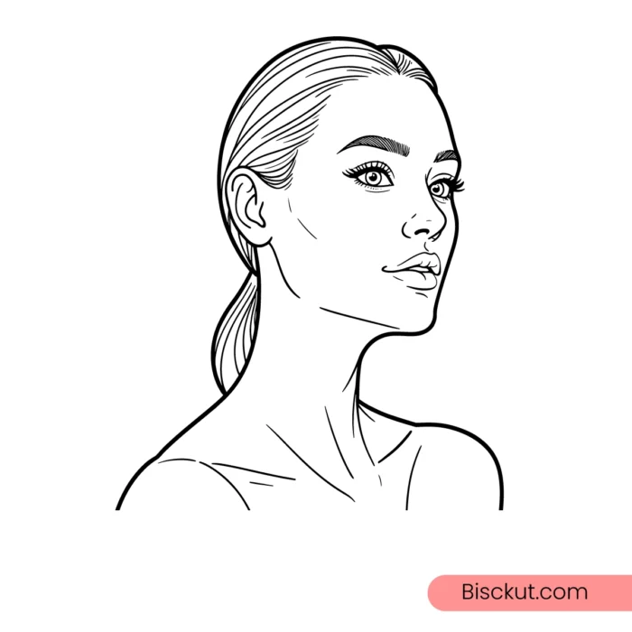 Salon female line art vector for elegant beauty branding, logos, and promotional materials.