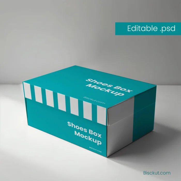 Realistic Shoe Box Packaging Mockup for Designers