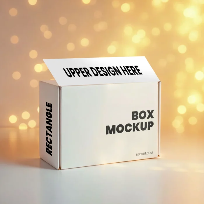 Realistic cardboard box mockup for showcasing packaging design, branding, shipping labels, or product presentation.