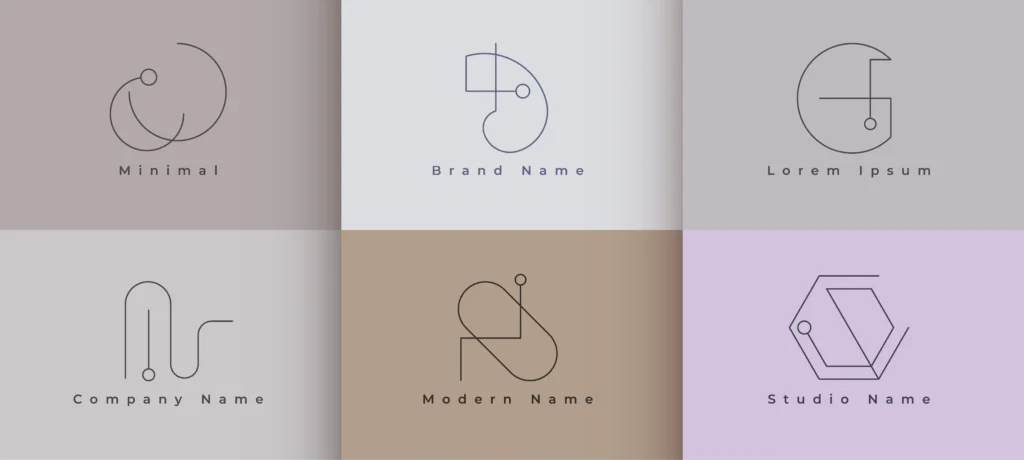 Visual representation and downloadable file of minimal logo set. logo design trends 2025