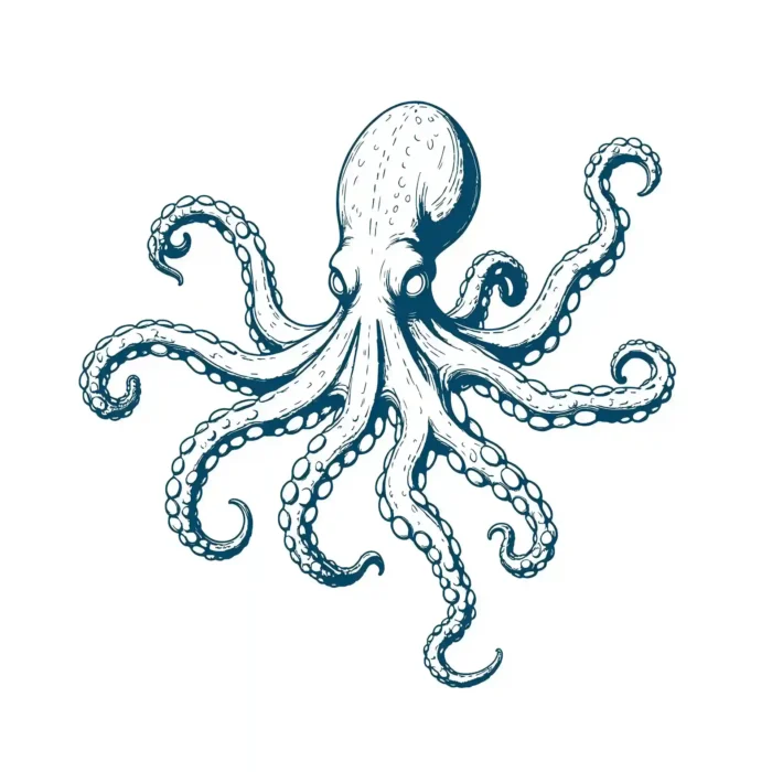 Free Angry Octopus Line Art – Bold and Unique Illustration