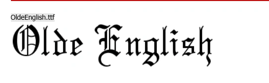 Visual of olde English font