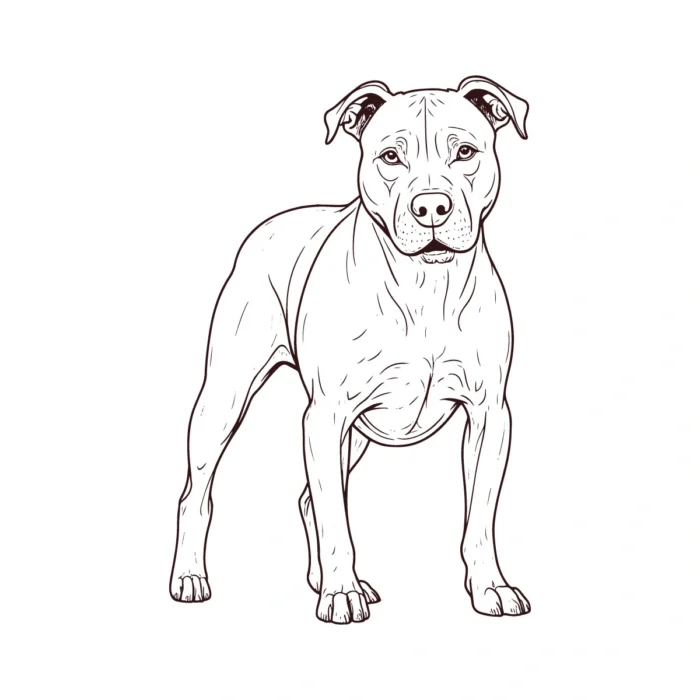Aggressive Pitbull Dog Line Art for tattoos, logos, clothing, and more in .AI and .EPS formats.