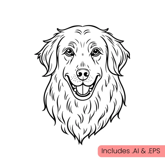 Dog illustration line art download