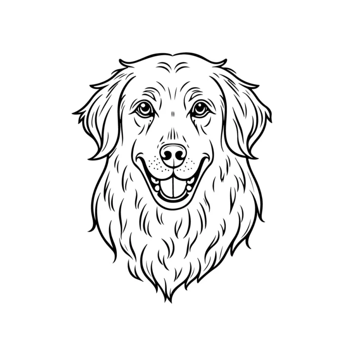 Customizable dog illustration line art for pet branding, logos, and creative design projects.