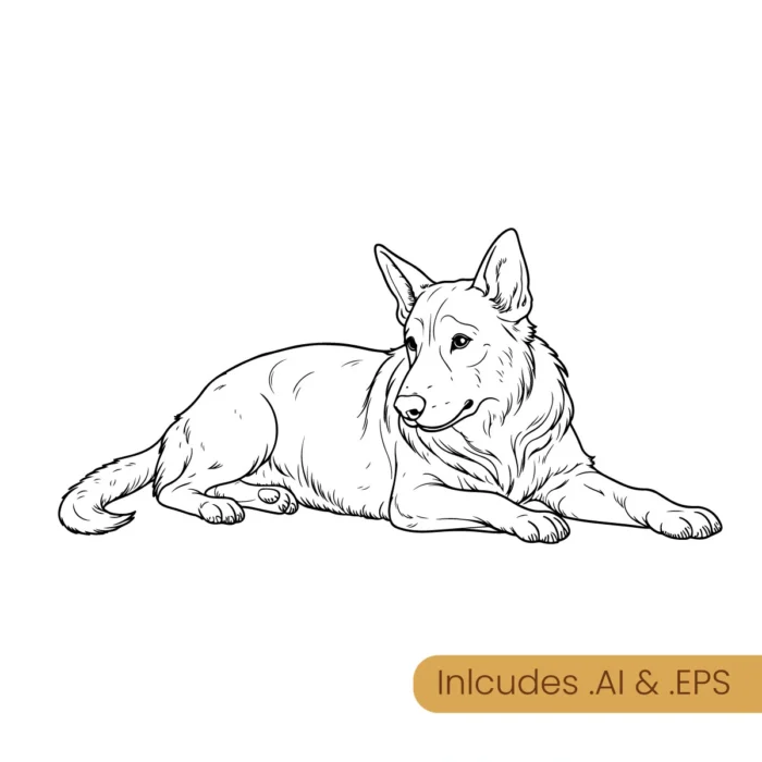 German Shepherd line art download