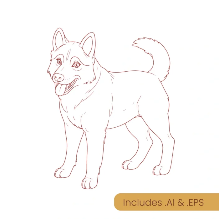 Husky line art download