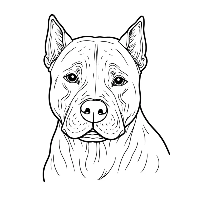 Vector Pitbull logo line art for pet branding, packaging, dog products, and social media design.