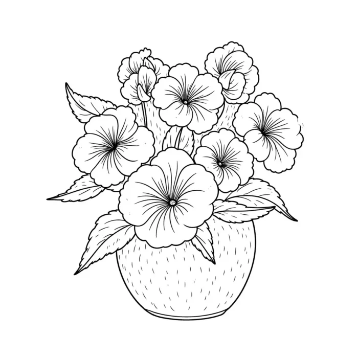 Minimal Petunia floral line art vector for logos, packaging, social media, and more.