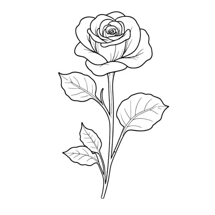 Minimalist Rose Floral Line Art for branding, logos, invitations, and social media designs.