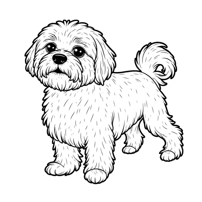 Shih Tzu dog line art vector for pet logo design, product packaging, and dog brand marketing.