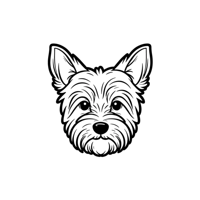 Customizable Yorkshire Terrier logo line art for pet brands, packaging, and business designs.