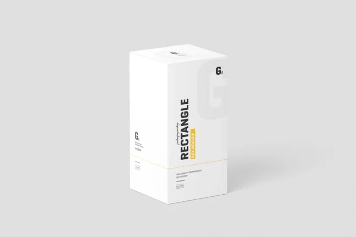 Free Realistic Rectangle Box Mockup for clean and professional packaging designs.