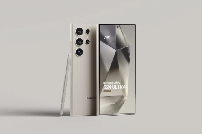 Free Realistic Samsung Galaxy S24 Ultra Mockup
