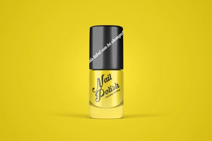 Free Realistic Nail Polish Bottle Mockup PSD