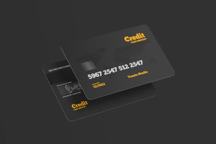 Free Credit Card PSD Mockup for showcasing gift, loyalty, or payment card designs professionally.