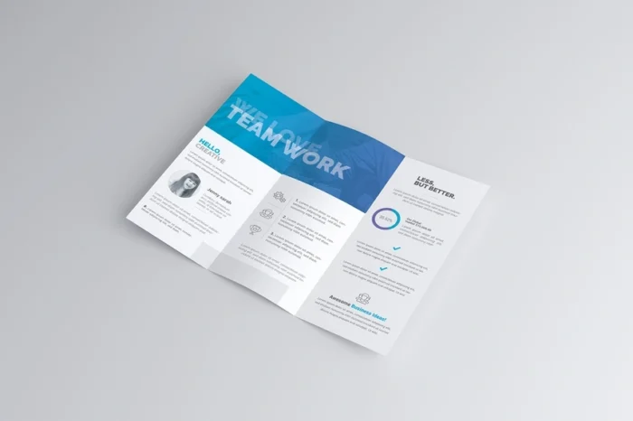 US Letter Trifold Brochure Mockup PSD