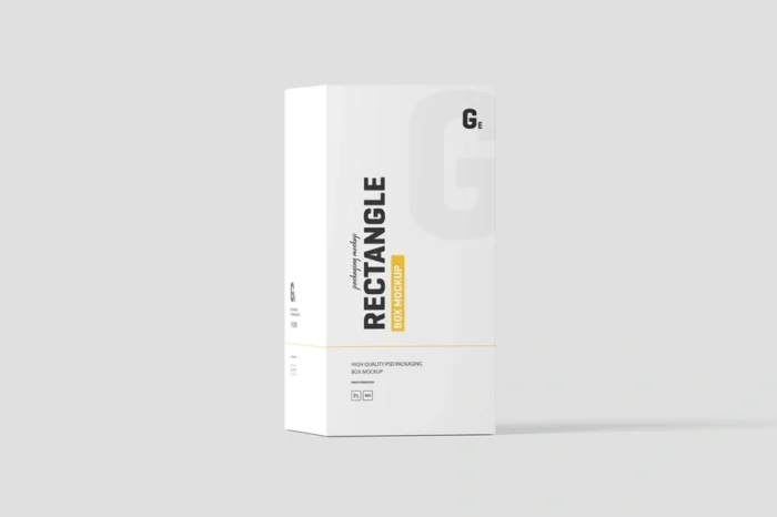 Free Realistic Rectangle Box Mockup
