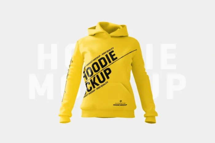 Free hoodie mockup featuring realistic design to showcase your apparel creations.