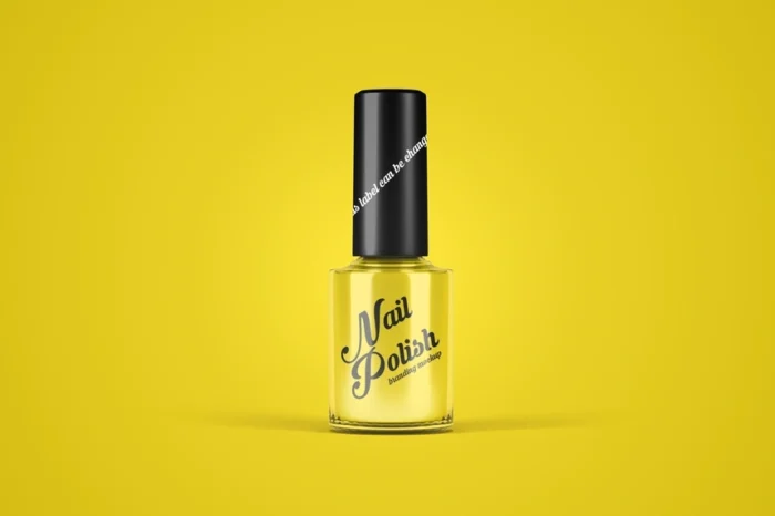 Free Realistic Nail Polish Bottle Mockup PSD