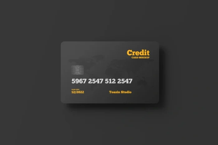Free Credit Card PSD Mockup