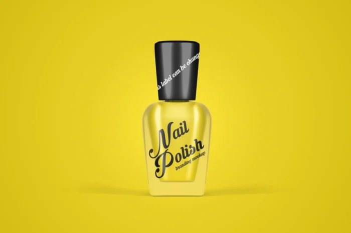 Free Realistic Nail Polish Bottle Mockup PSD