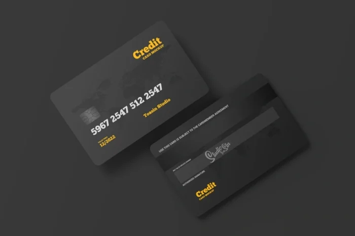Free Credit Card PSD Mockup