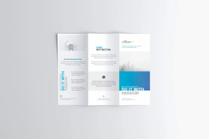 US Letter Trifold Brochure Mockup PSD