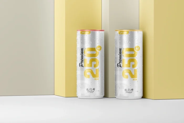 Free Realistic 250ml Soda Can Mockup