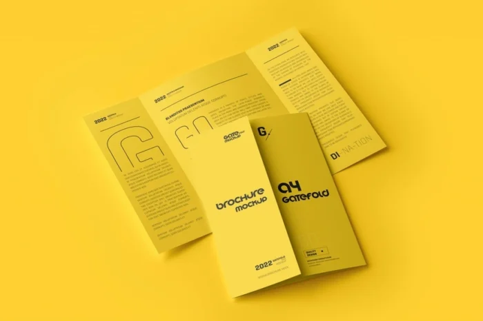 Open A4 Landscape Magazine Mockup PSD with editable layers and high resolution for editorial design.