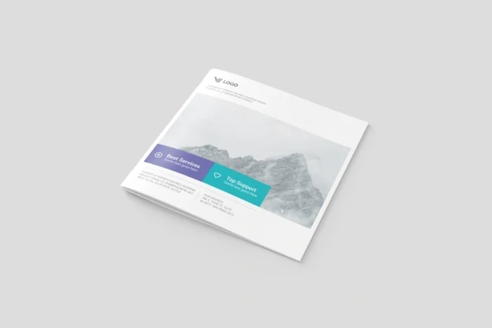 Square Brochure Magazine Mockup