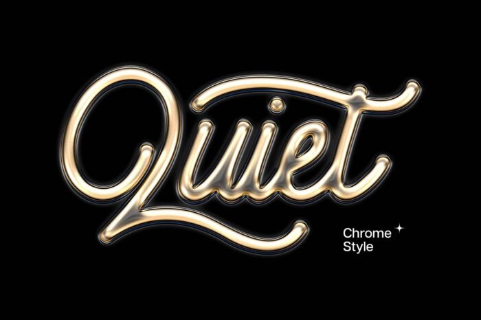 Chrome Gold Logo Mockup with shiny, reflective finish for luxurious and premium logo presentations.
