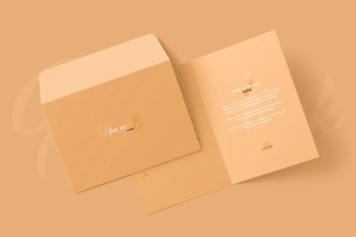 A5 Folded Invitation Card Mockup for weddings, events, and custom invitation design presentations.