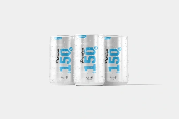Free Realistic 150ml Soda Can Mockup
