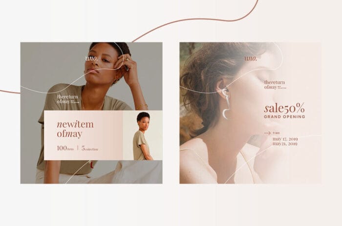 8 Modern Feminine Social Media Post Templates - Image 2