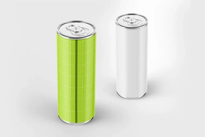 Free Realistic Energy Drink Mockup Set