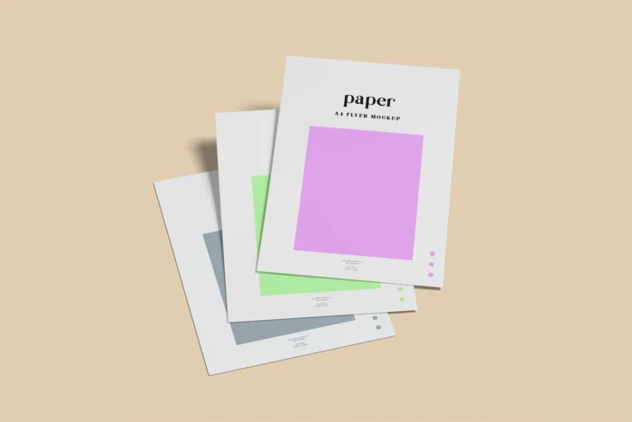 A4 paper stationery mockup featuring realistic textures for showcasing branding and stationery designs.