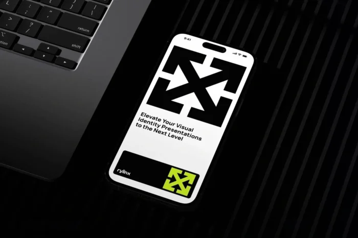 Free Dark Mode iPhone mockup PSD for sleek app UI/UX presentation with Smart Object layer