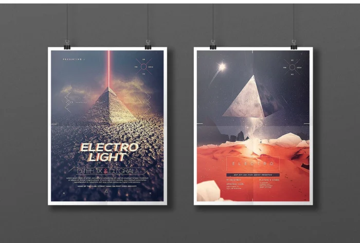 Electrifying music flyer template with bold, vibrant design.