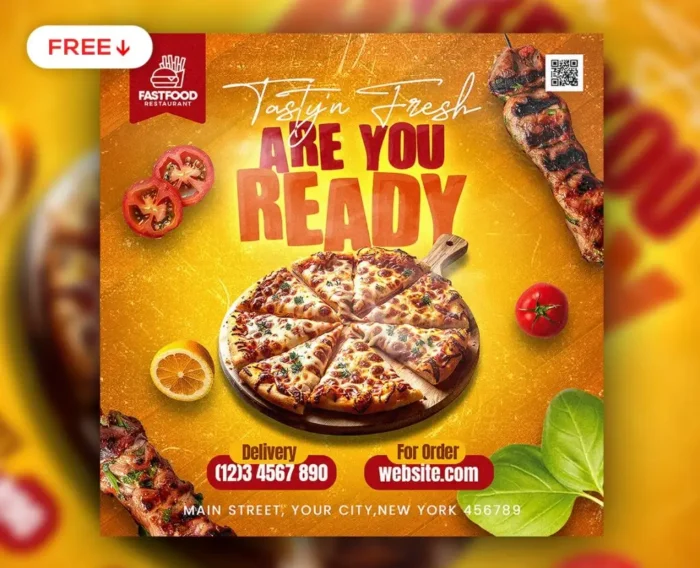 Fast food Instagram template for promotions and menu showcases.