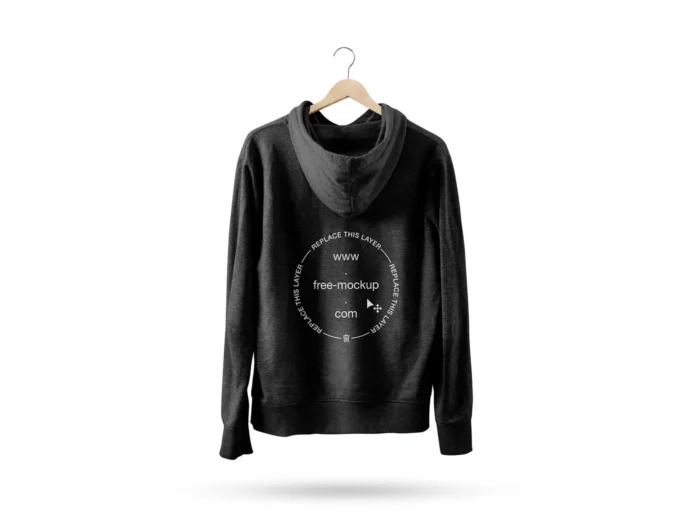 Free Front and Back Hoodie Mockup PSD showcasing realistic design details with easy editing.